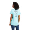 Ariat Womens Rebar Cotton Strong Wrench Graphic T-Shirt Aqua Sky