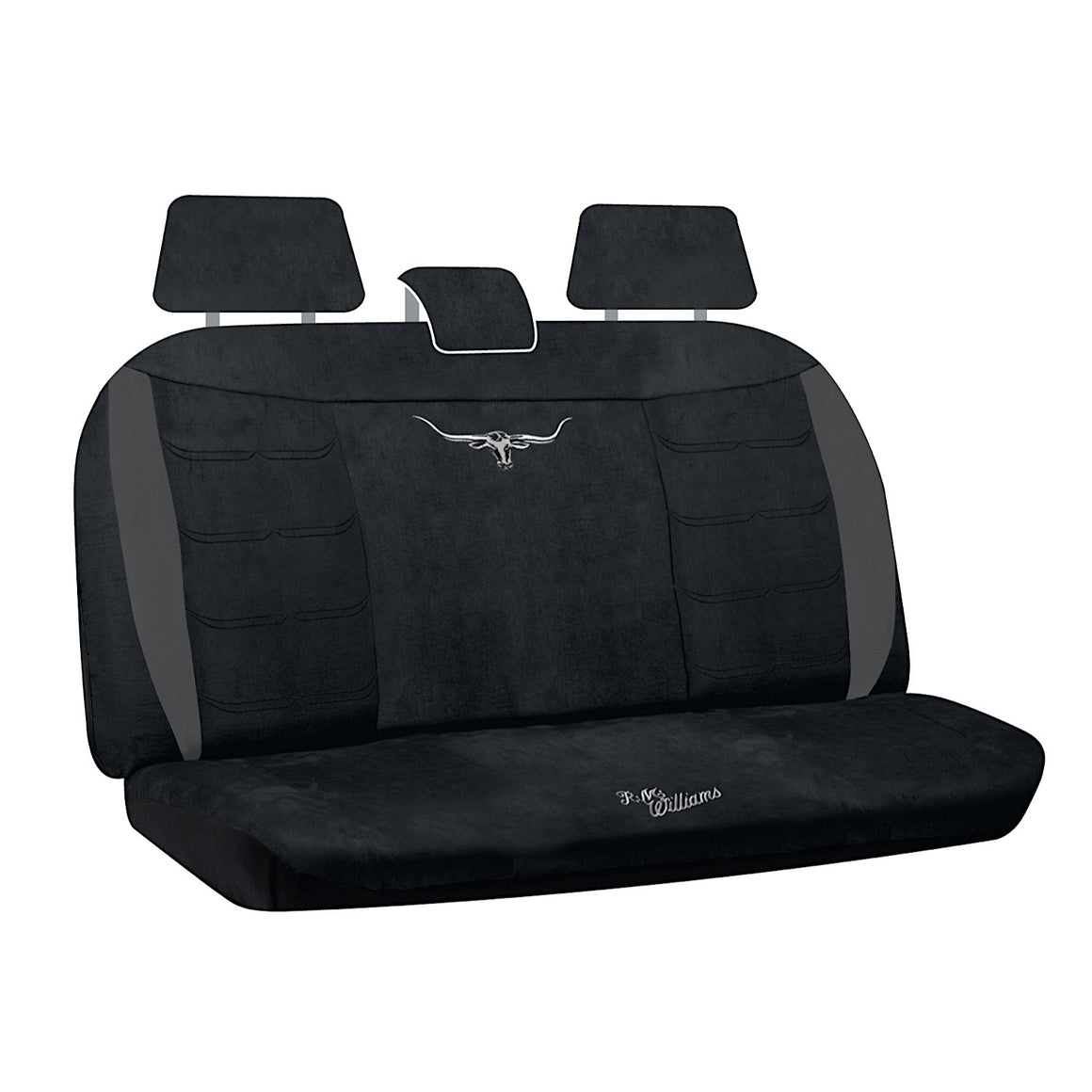 R.M.Williams Black Longhorn Suede Velour Seat Cover Size 06