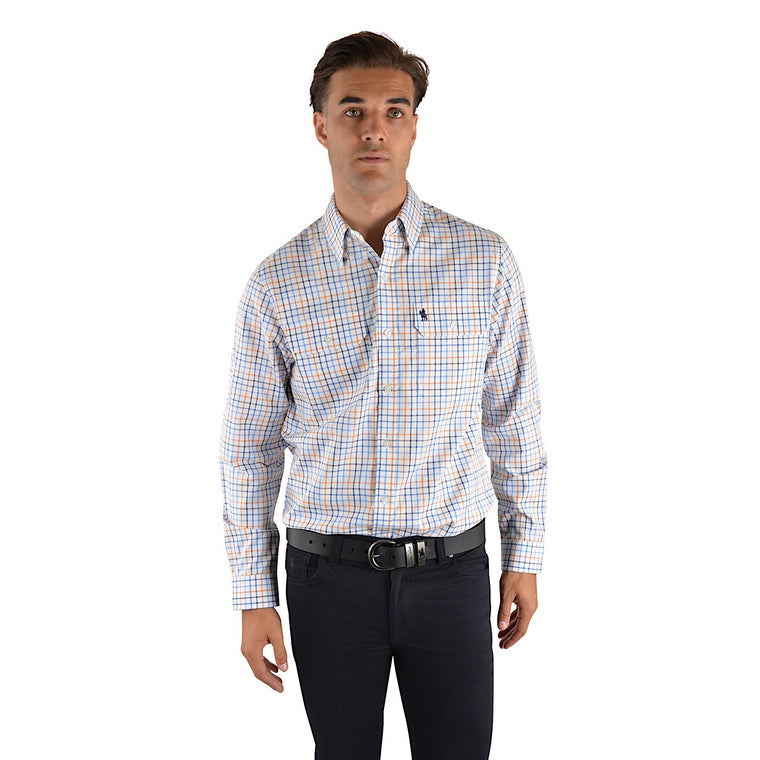Thomas Cook Mens Hughesdale Check 2-Pocket L/S Shirt White/Multi