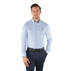 Thomas Cook Mens William Print Tailored Long Sleeve Shirt Blue/White