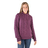 Thomas Cook Womens Cable Wrap Collar Knit Jumper Plum