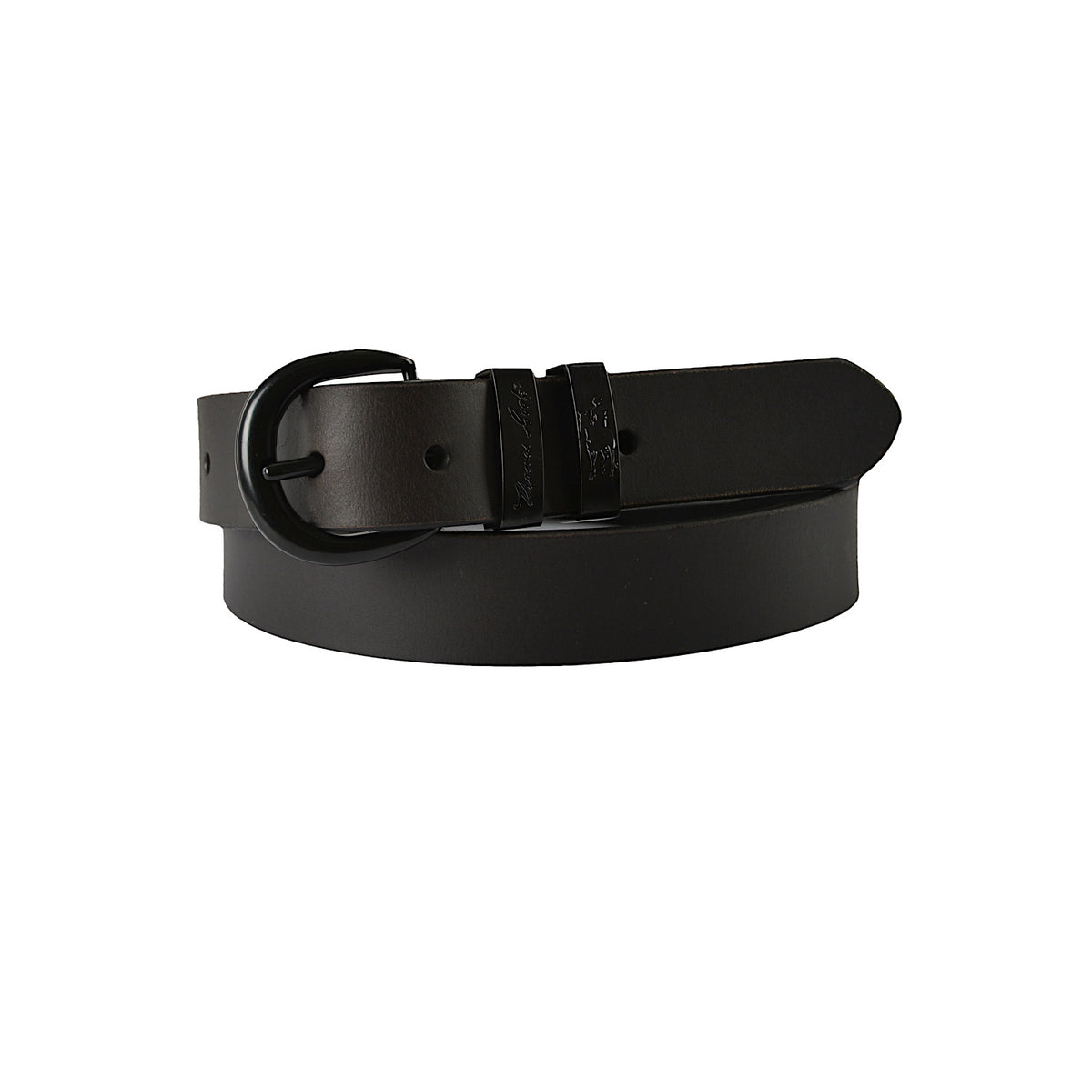 Thomas Cook Narrow Black Twin Keeper Belt Black