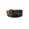 Thomas Cook Narrow Copper Twin Keeper Belt Chocolate