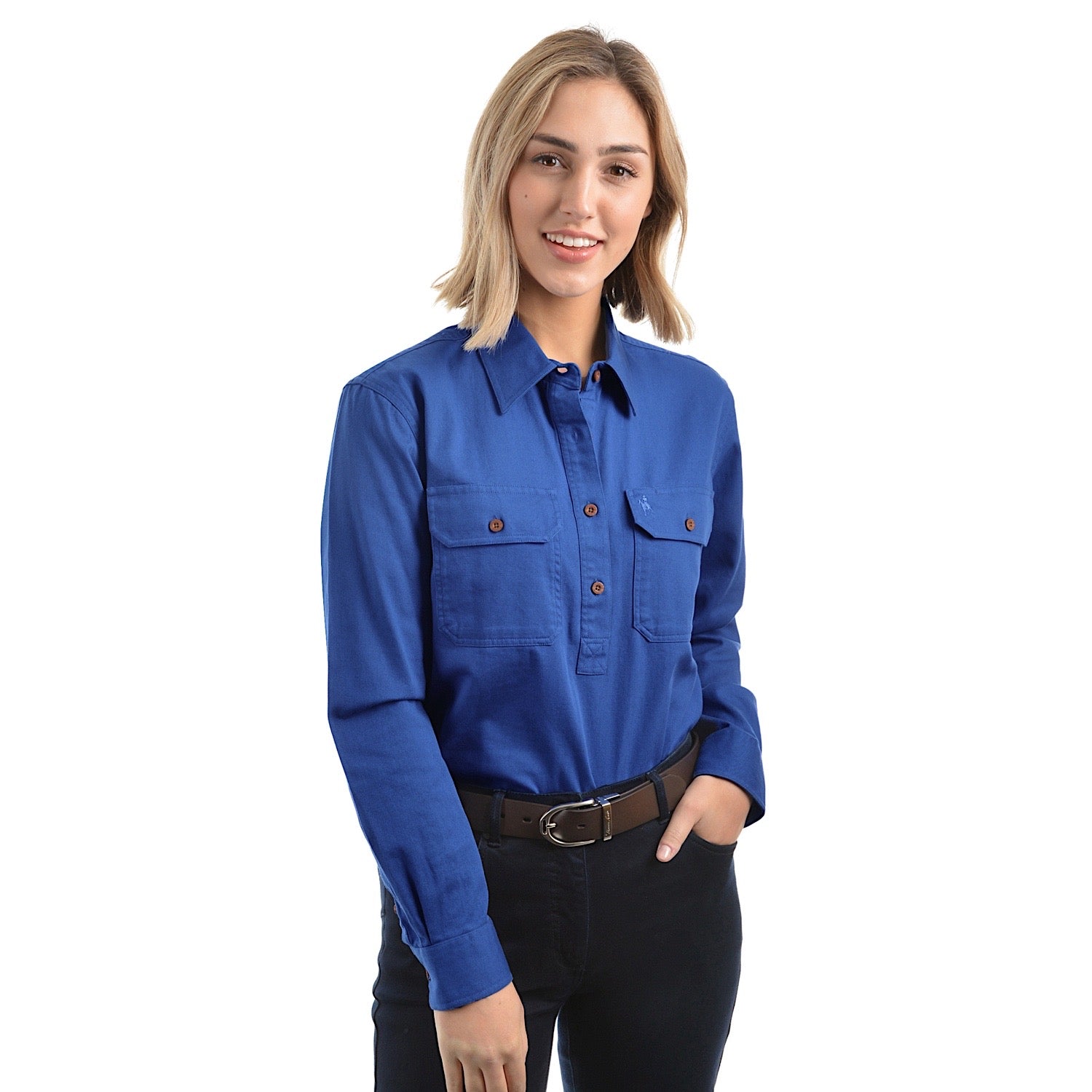 light blue work shirt womens