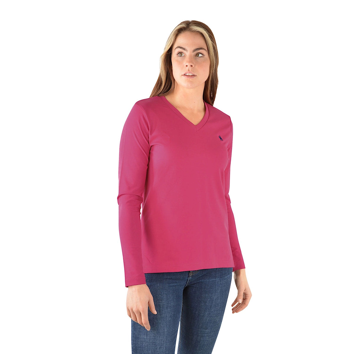 Thomas Cook Women's Classic V Neck Long Sleeve Tee Granita