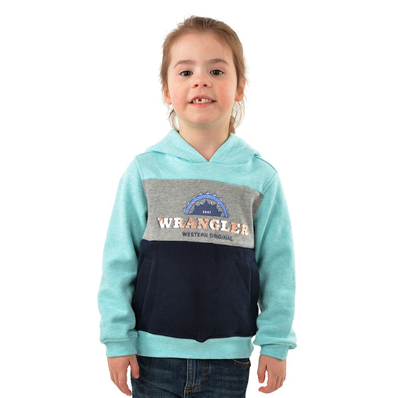 Wrangler Girls Patty Pullover Hoodie Mint Marle/Multi