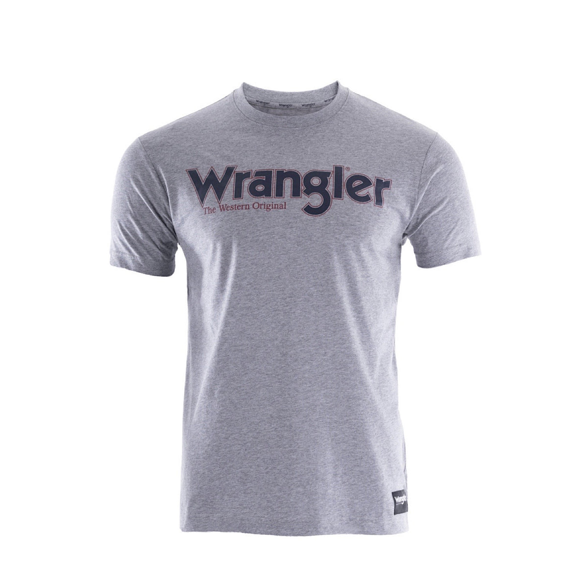 Wrangler Mens Ryder Logo S/S Tee Grey Marle