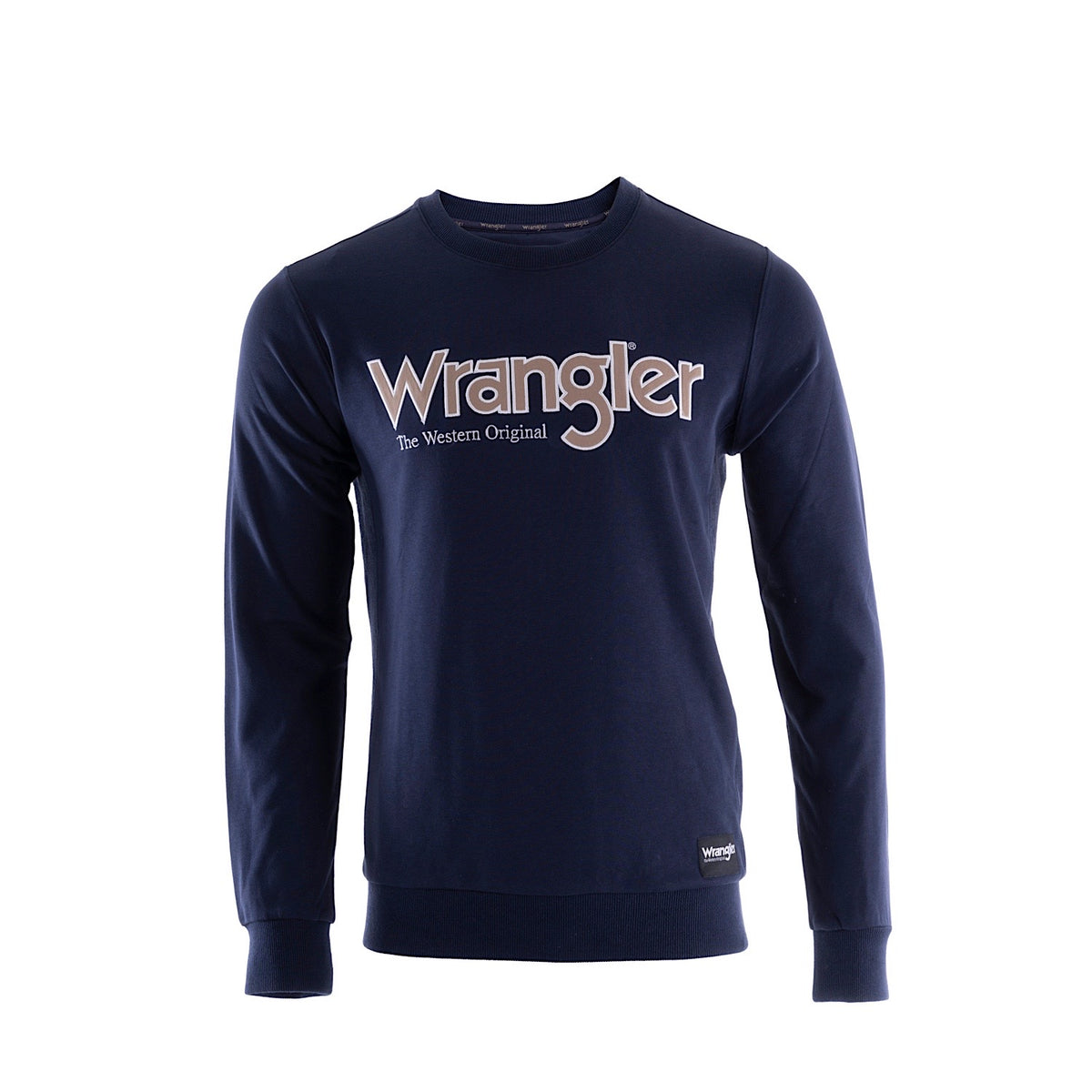 Wrangler Mens Ryder Logo Crew Navy