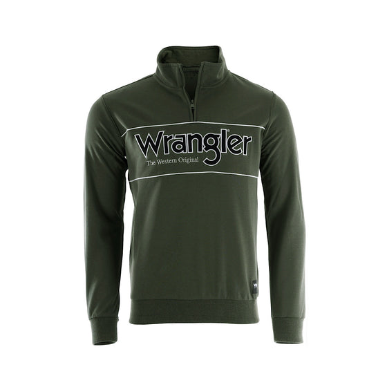 Wrangler Mens Ryder Quarter Zip Pullover Cypress