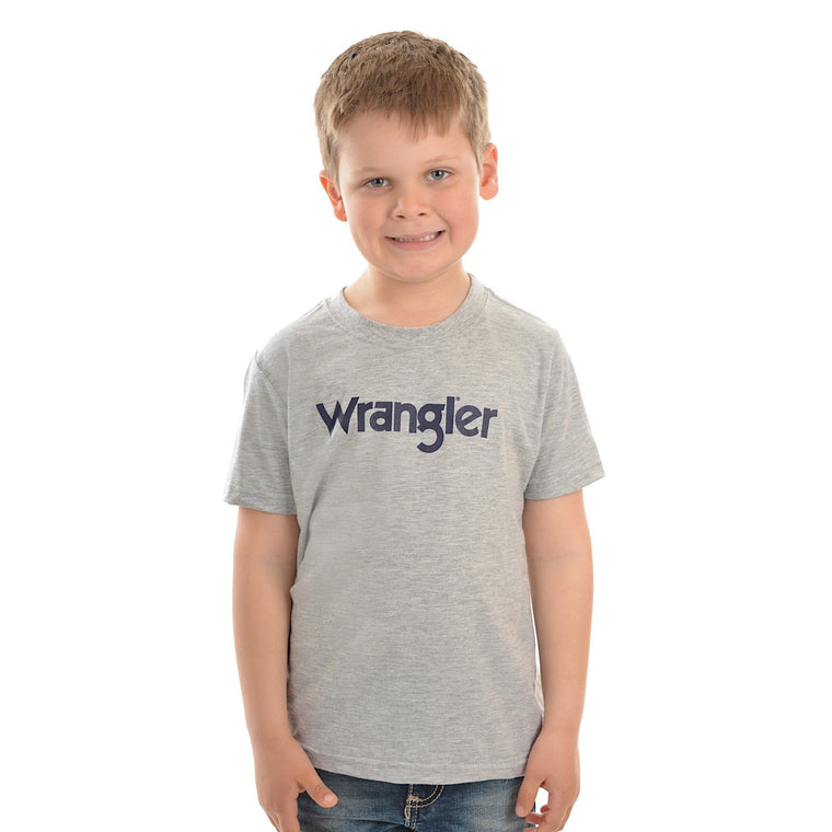 Wrangler Boys Logo Tee Grey Marle