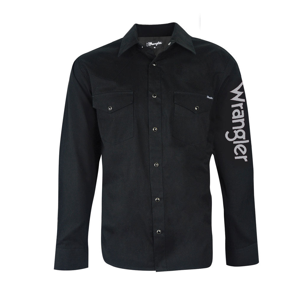 Wrangler Men's Logo Rodeo Shirt Black