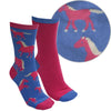 Thomas Cook Kids Farmyard Socks Twin Pack Blue/Bright Pink ( Horse )