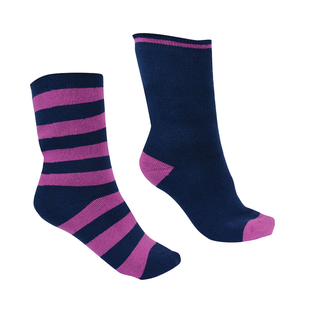 Thomas Cook Thermal Socks - Twin Pack Purple Orchid/Navy