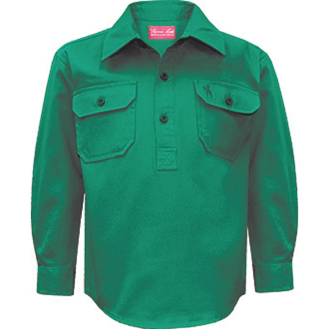 Thomas Cook Kids Heavy Cotton Drill 1/2 Plkt Shirt Bright Green