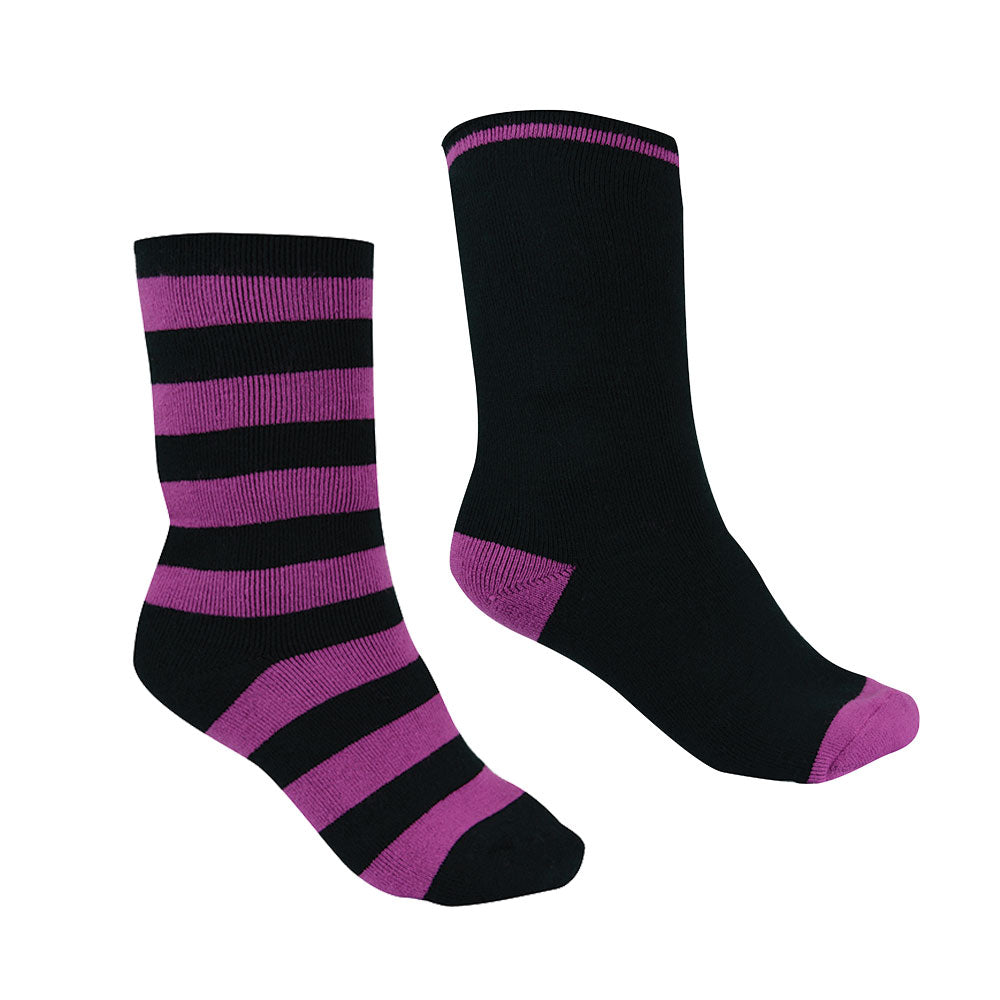 Thomas Cook Thermal Socks - Twin Pack Purple Orchid/Black
