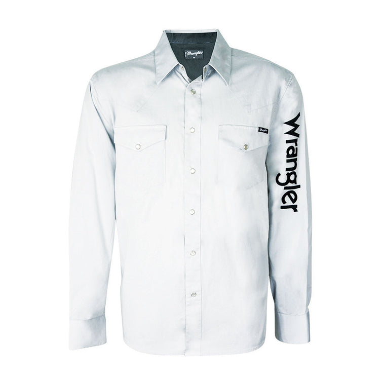 Wrangler Mens Logo Rodeo Shirt White - XCP1116020