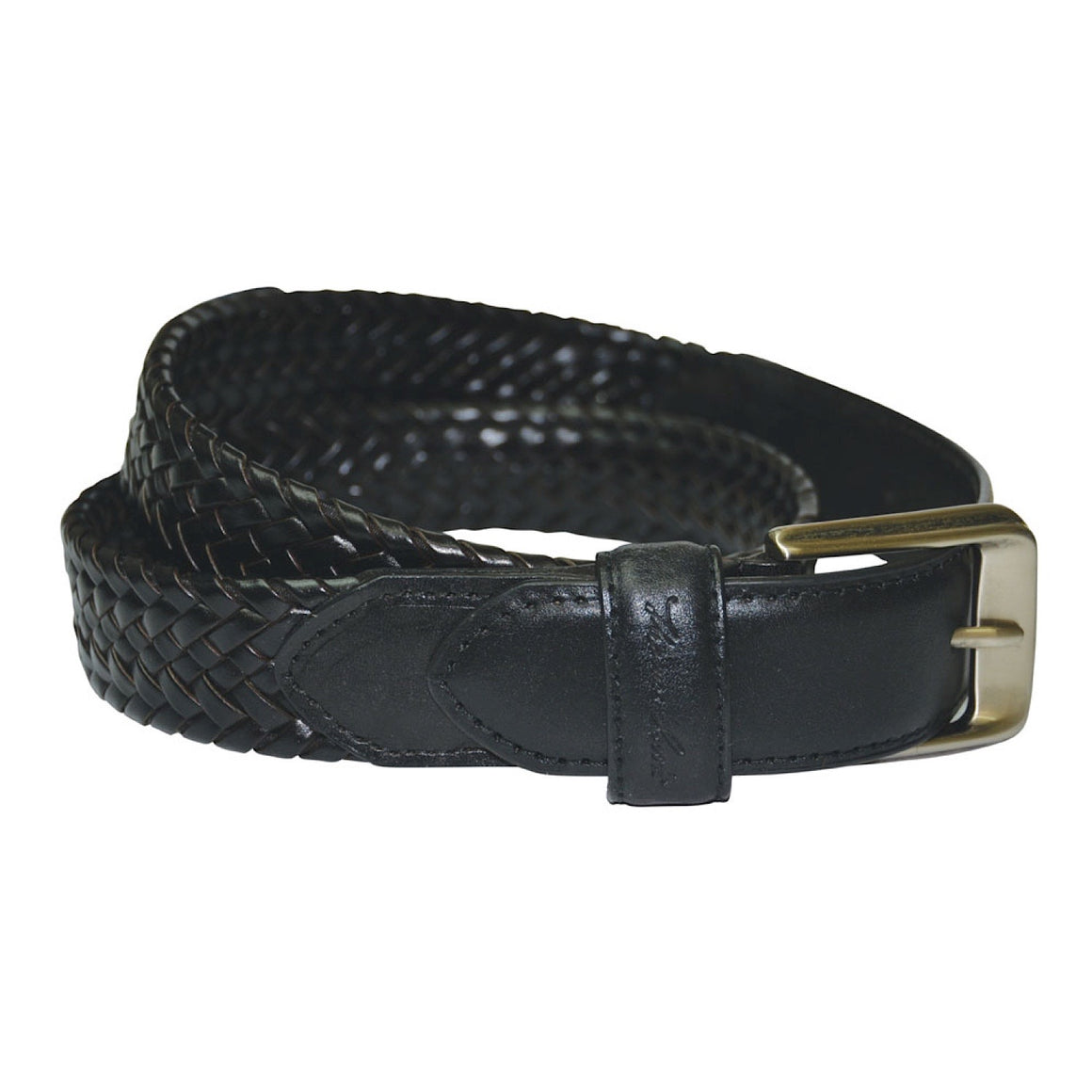 Thomas Cook Harry Leather Braided Belt Black