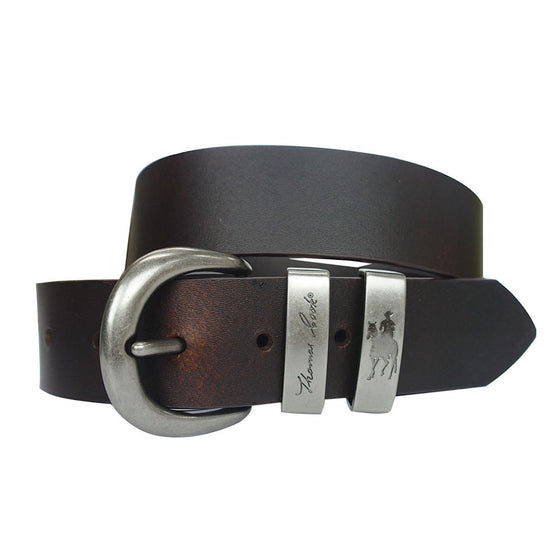 Buy Thomas Cook Harry Leather Braided Belt Dark Brown - The Stable Door