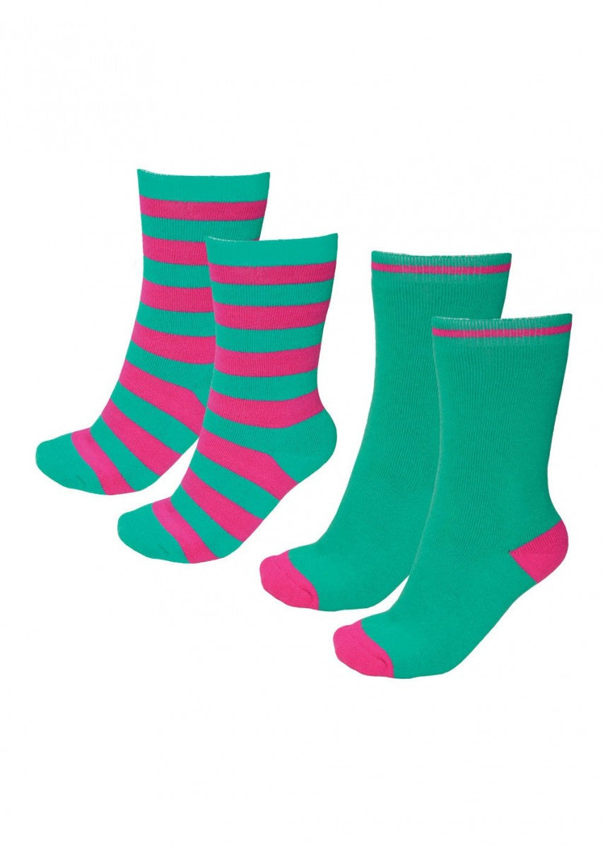 Thomas Cook Thermal Socks - Twin Pack Peppermint/Bright Pink